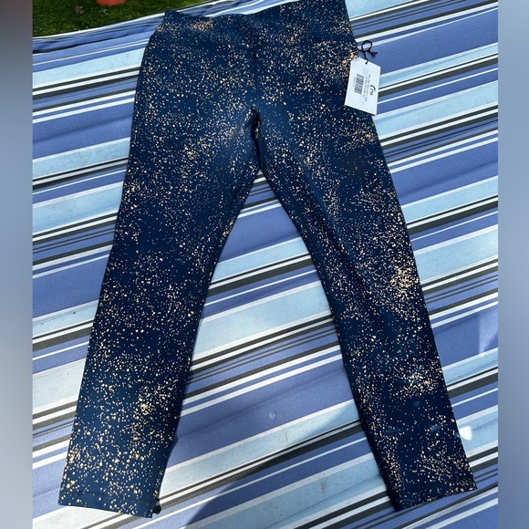 ZYIA Navy Stay Gold Light n Tight Hi-Rise 7/8 8-10 - Picture 1 of 5